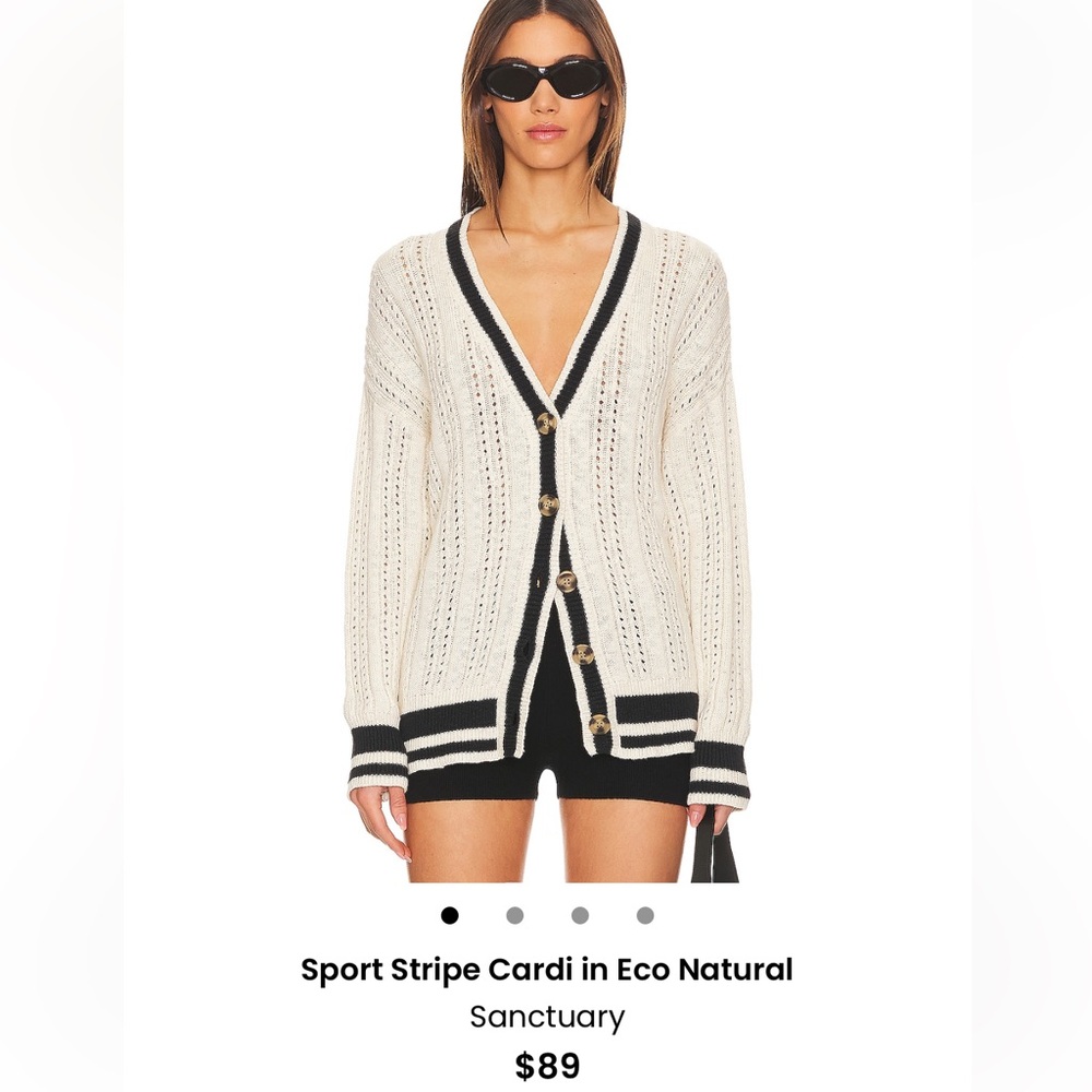 Sanctuary Black and Cream Sport Stripe Cardigan